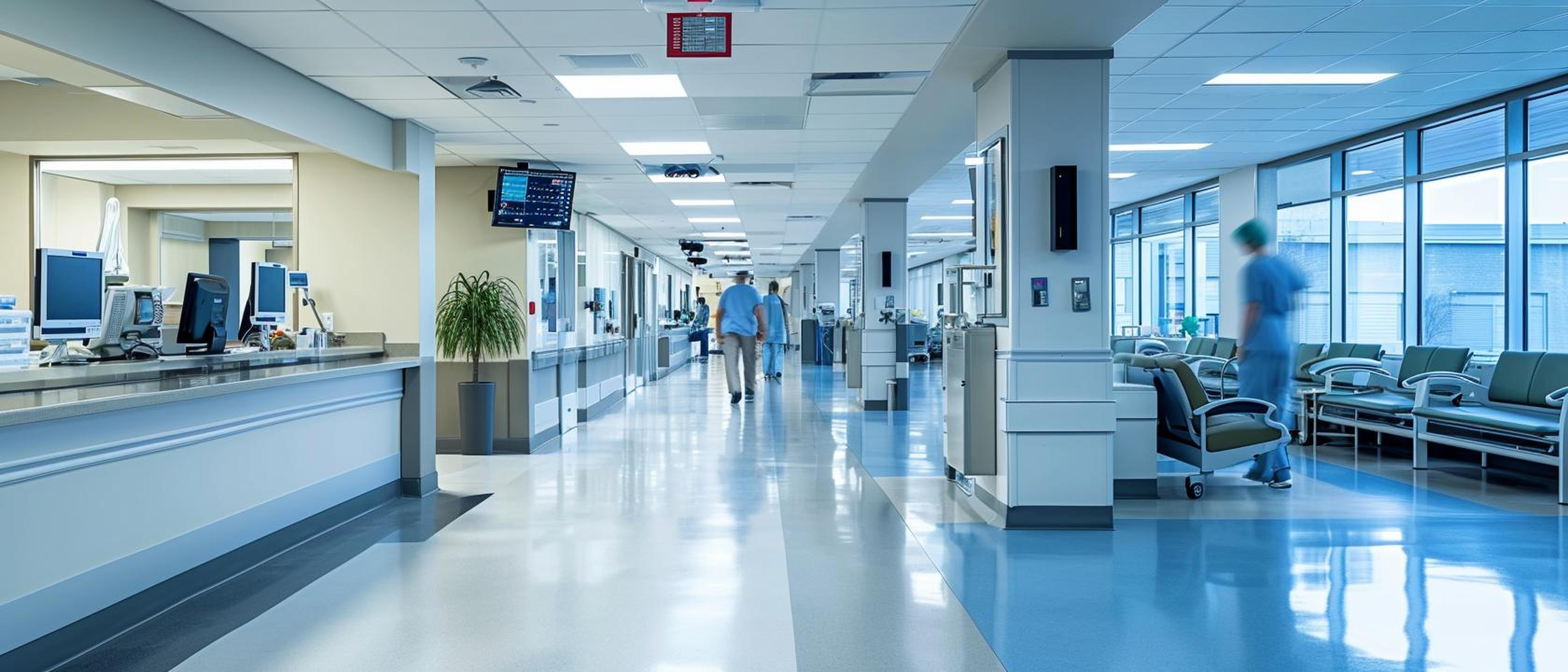 Modern hospital corridor